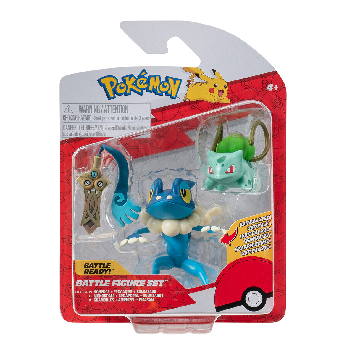 Набор игровых фигурок Pokemon W19 - Хонэдж, Бульбазавр, Фрогадир