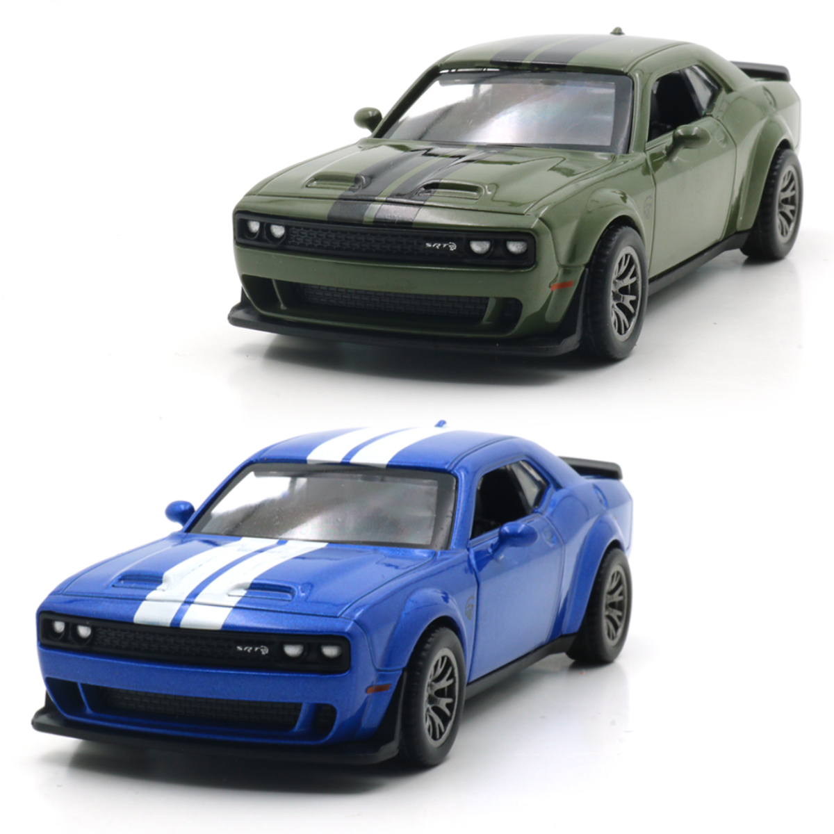Автомодель - Dodge Challenger SRT Jailbreak 2022 (синий, зеленый