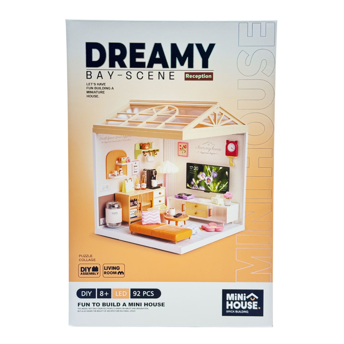 Конструктор-румбокс Mini House серии Интерьер – Гостиная (свет) за